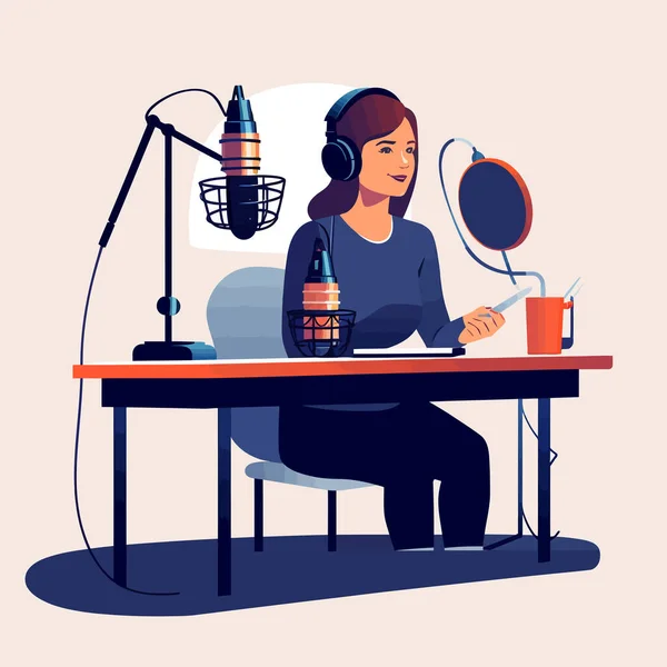 Podcast Wektor Płaski Minimalistyczny Izolowane Ilustracja — Wektor stockowy