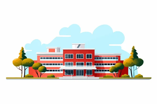 Scuola Vettore Piatto Minimalista Asset Isolato Illustrazione — Vettoriale Stock