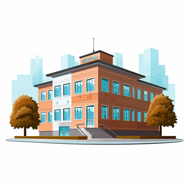 Schule Gebäude Gesetzt Vektor Flache Minimalistische Isolierte Illustration — Stockvektor