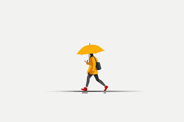 Walking Rain Vector Flat Minimalistic Isolated Illustration — Stock Vector