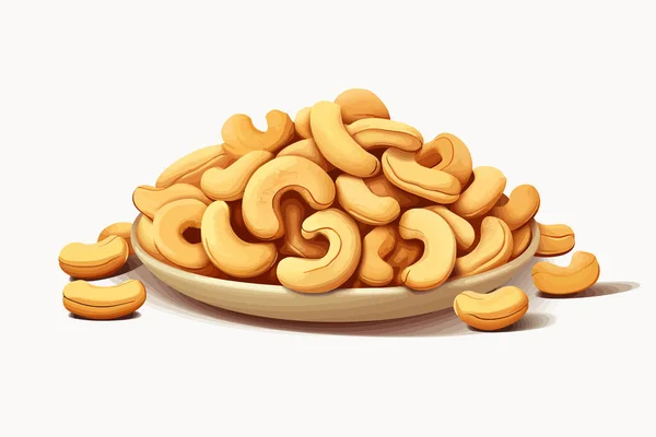 Cashew Nuts Vector Flat Minimalistik Ilustrasi Terisolasi - Stok Vektor