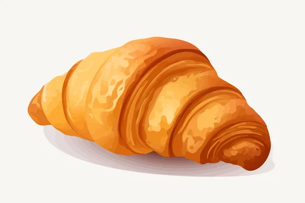 Croissant Vektor Lapos Minimalista Izolált Illusztráció — Stock Vector