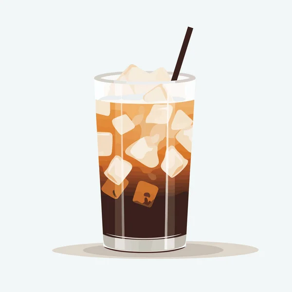 Iced Coffee Vector Flat Minimalistic Isolated Illustration — Stock Vector