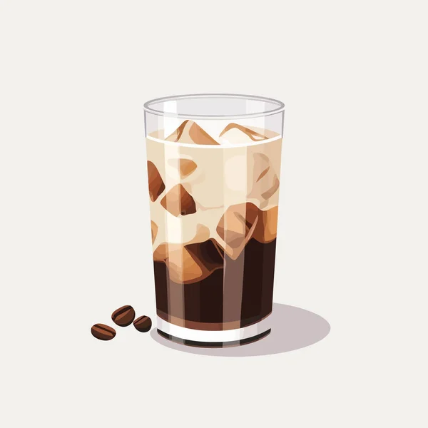 アイスコーヒーベクターフラットミニマリスティックイラスト — ストックベクタ