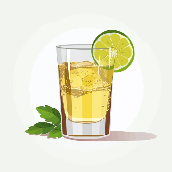 Tequila Shot Vektor Flach Minimalistische Isolierte Illustration — Stockvektor
