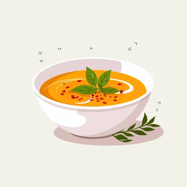 Zupa Pomidorowa Misce Wektor Płaski Minimalistyczny Izolowany Ilustracja — Wektor stockowy