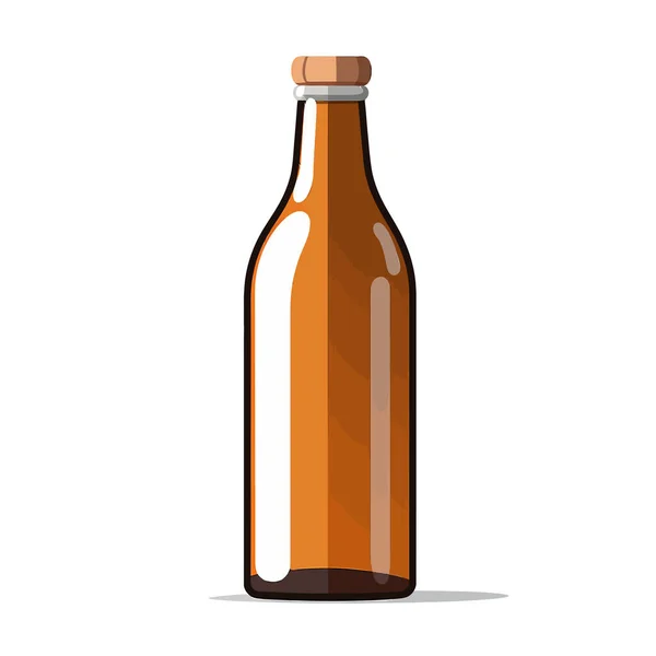 Fles Met Lege Stiker Vector Platte Geïsoleerde Illustratie — Stockvector