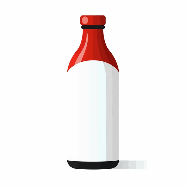 Flasche Mit Leerem Aufkleber Vektor Flache Isolierte Abbildung — Stockvektor