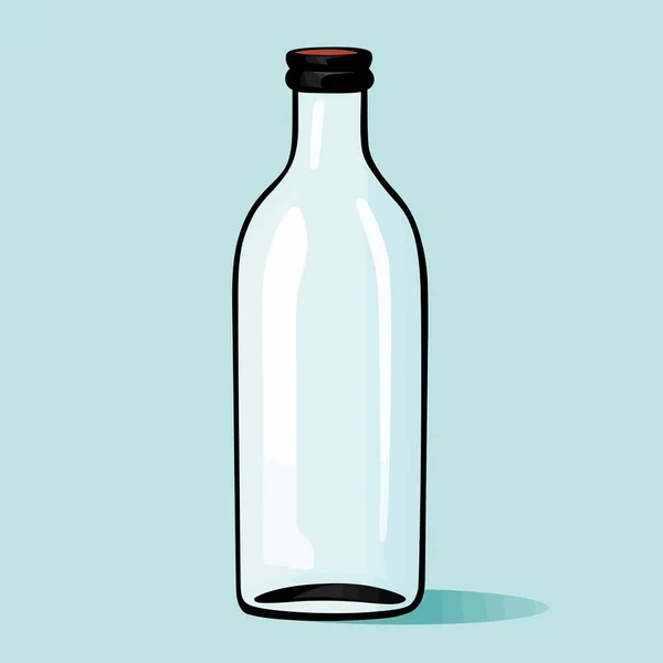 Пляшка Порожнім Стикером Векторна Плоска Ізольована Ілюстрація — стоковий вектор