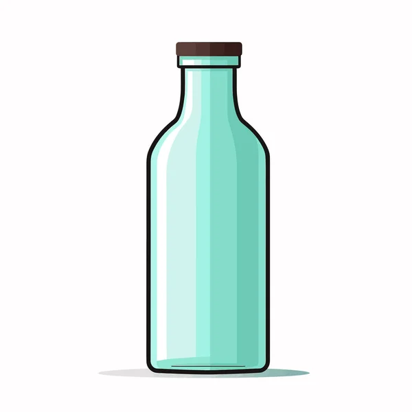 Пляшка Порожнім Стикером Векторна Плоска Ізольована Ілюстрація — стоковий вектор