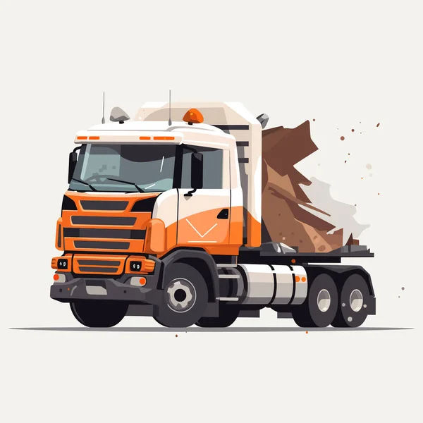 Camion Écrasé Vecteur Plat Minimaliste Illustration Isolée — Image vectorielle