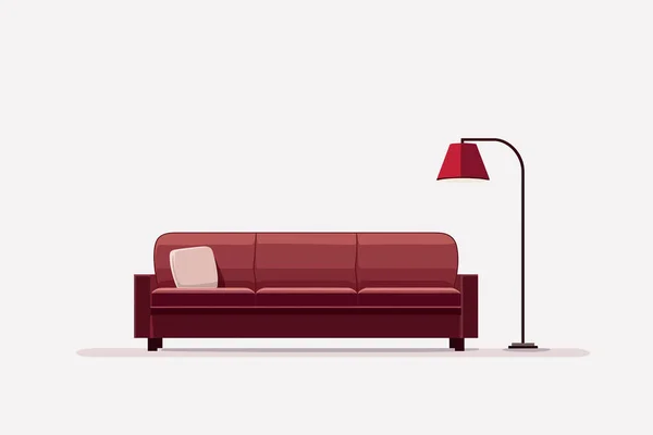 Sofa Vektor Plochý Minimalistický Majetek Izolované Ilustrace — Stockový vektor