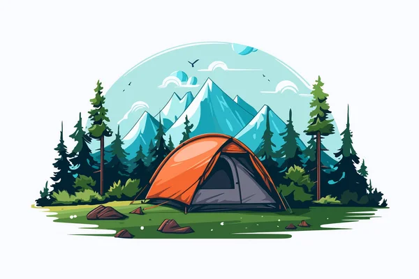 Camping Vetor Plana Minimalista Ilustração Isolada — Vetor de Stock