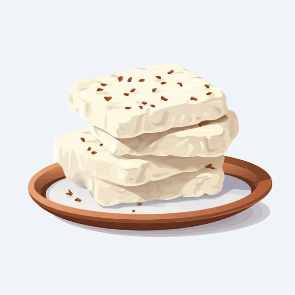 Feta Peyniri Vektörü Yassı Minimalistik Izole Çizim — Stok Vektör