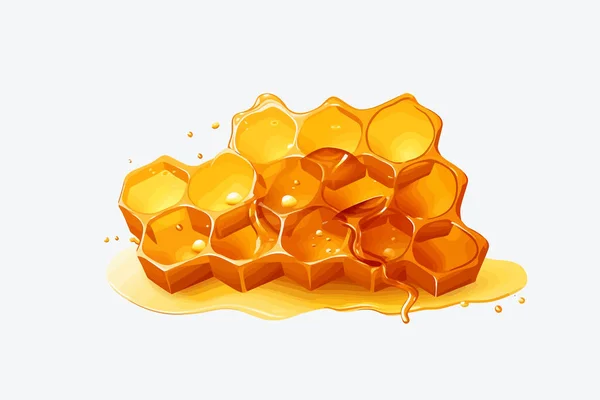 Honey Comb Vector Flat Minimalistik Ilustrasi Terisolasi - Stok Vektor