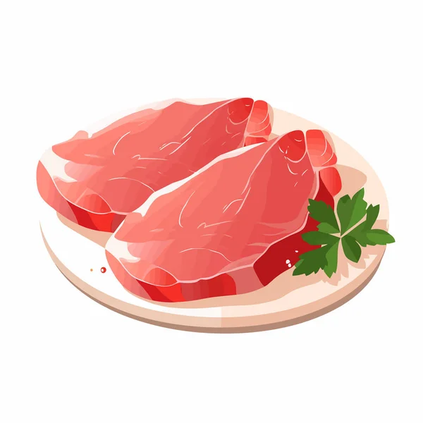 Vettore Carne Pollo Crudo Piatto Illustrazione Isolata Minimalista — Vettoriale Stock