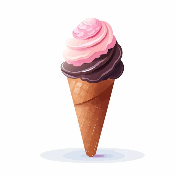 Cuillère Crème Glacée Vecteur Plat Minimaliste Illustration Isolée — Image vectorielle
