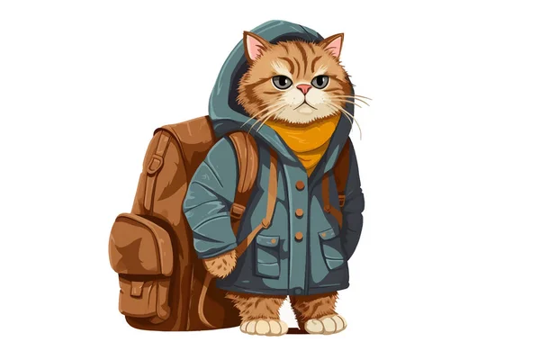 Бездомний Кіт Вектор Плоска Мінімалістична Ізольована Ілюстрація — стоковий вектор