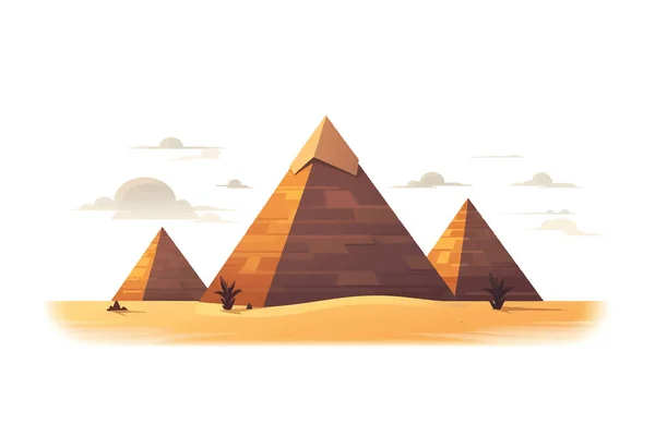 Pyramides Gizeh Vecteur Plat Minimaliste Illustration Isolée — Image vectorielle