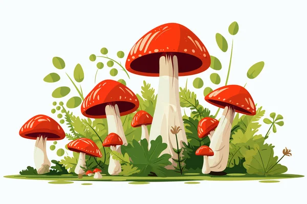 Mushrooms Vector Flat Minimalistic Isolated Illustration — Stock Vector