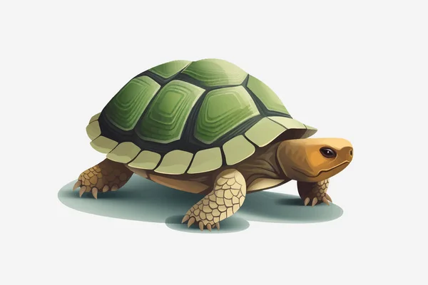Kaplumbağa Izometrik Vektörü Düz Minimalist Izole Çizim — Stok Vektör