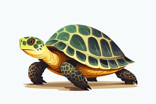 Sköldpaddsvektor Platt Minimalistisk Tillgång Isolerad Illustration — Stock vektor