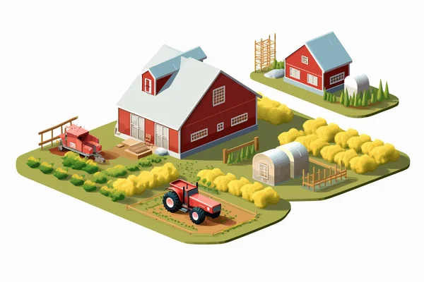 Agricoltura Vettore Isometrico Piatto Minimalista Isolato Illustrazione — Vettoriale Stock