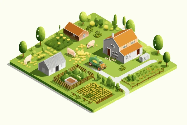 農業は幾何学的なベクトル平らな最小限に分離されたイラスト — ストックベクタ