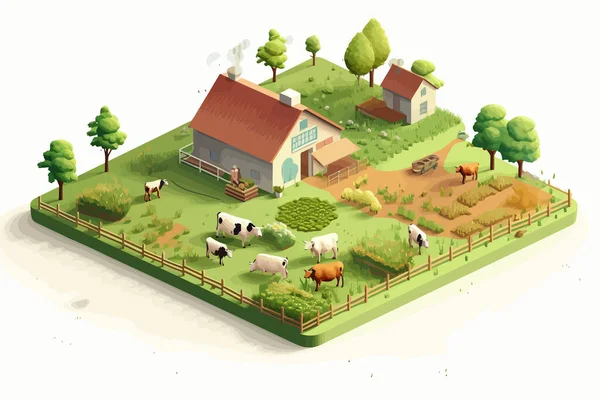 Agricultura Vetor Isométrico Plana Minimalista Ilustração Isolada — Vetor de Stock