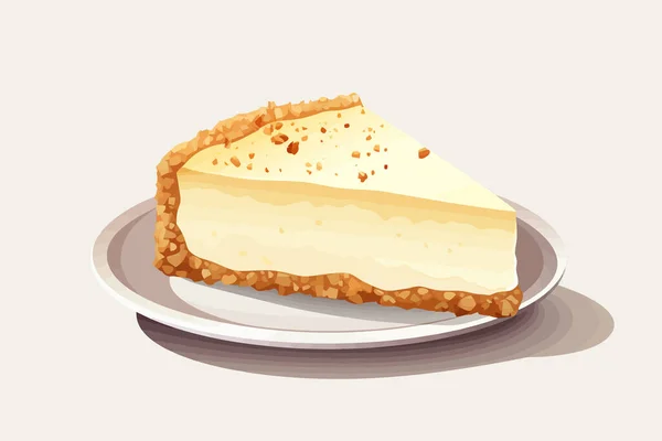 Cheesecake Vector Platte Minimalistische Geïsoleerde Illustratie — Stockvector