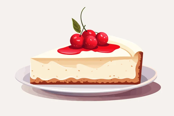Cheesecake Vector Plana Minimalista Ilustração Isolada —  Vetores de Stock