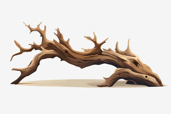 Driftwood Vetor Plana Minimalista Ilustração Isolada — Vetor de Stock