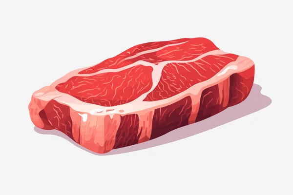 生牛肉牛排向量平坦简约孤立的例证 — 图库矢量图片