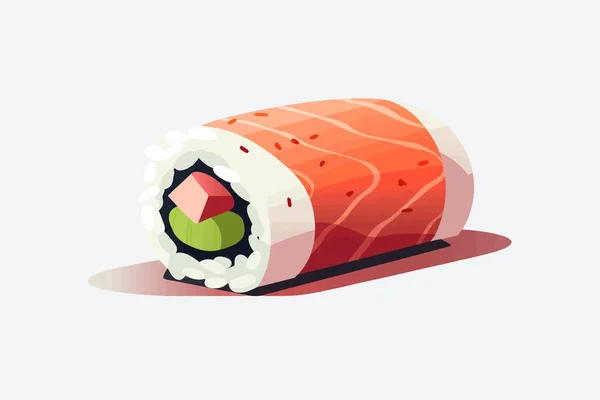 Vector Sushi Plano Minimalista Activo Aislado Ilustración — Vector de stock