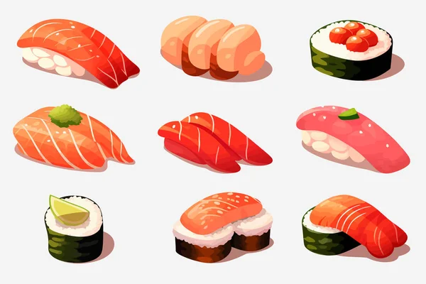 Sushi Vector Flat Minimalistic Asset Isolated Illustration — Stock Vector