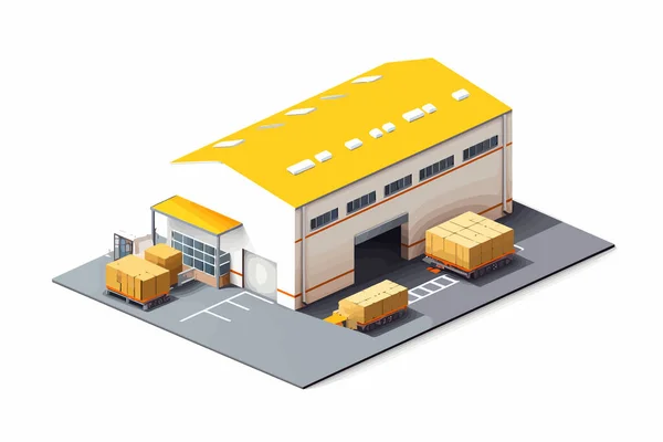 Warehouse Isometric Vector Flat Minimalistic Isolated Illustration — Stock Vector