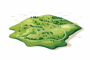 top view aerial shot of field vector flat isolated illustration clipart
