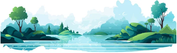 Fantasy Jezioro Wektor Płaski Minimalistyczny Izolowane Ilustracja — Wektor stockowy