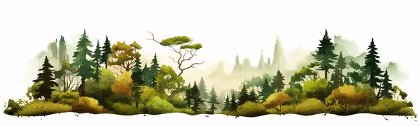 Mystique Forêt Vecteur Plat Minimaliste Isolé Illustration — Image vectorielle
