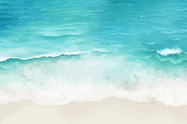 Vista Dall Alto Colpo Aereo Oceano Vettore Piatto Isolato Illustrazione — Vettoriale Stock