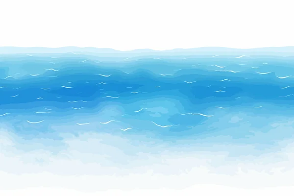 Draufsicht Luftaufnahme Des Ozeanvektors Flache Isolierte Illustration — Stockvektor