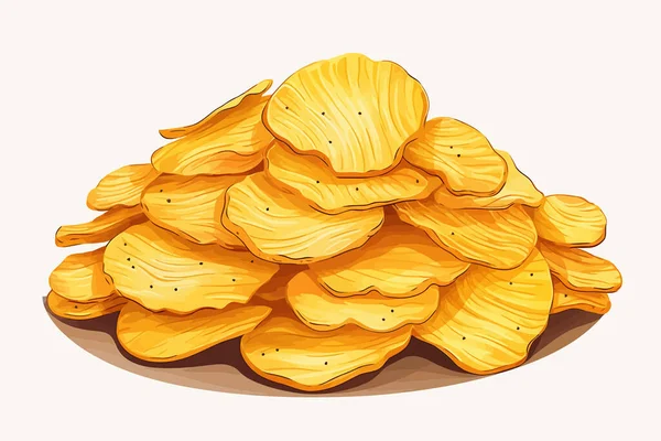 马铃薯片向量平面简约孤立的例子 — 图库矢量图片