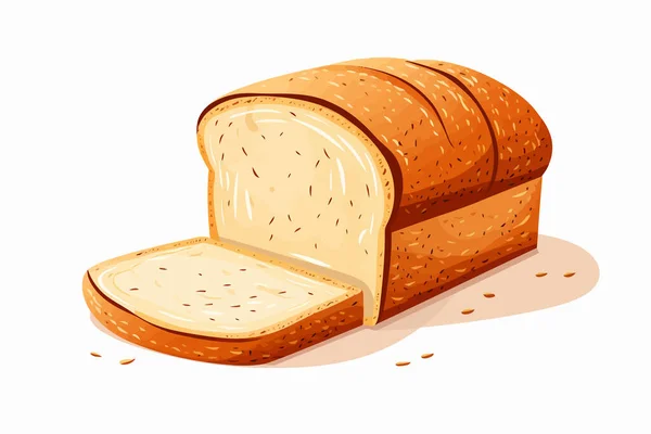 Plátek Zdravého Chlebového Vektoru Ploché Minimalistické Izolované Ilustrace — Stockový vektor
