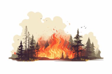 Orman yangını vektörü minimalistik izole görüntü