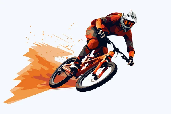 Sıradışı Spor Dağ Bisikleti Vektörü Düz Izole Çizim — Stok Vektör