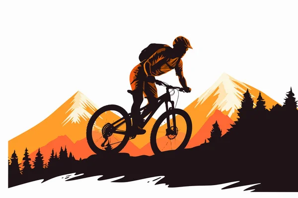 Extremo Deporte Bicicleta Montaña Vector Plano Aislado Ilustración — Vector de stock