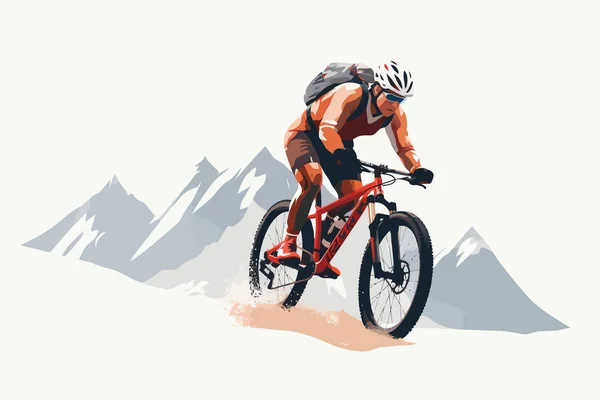 Extrémní Sport Horská Cyklistika Vektor Ploché Izolované Ilustrace — Stockový vektor