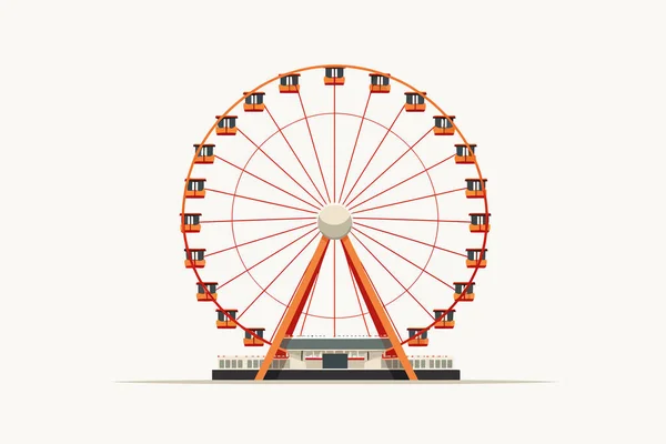 Ferris Vector Rueda Plana Ilustración Aislada Minimalista — Vector de stock