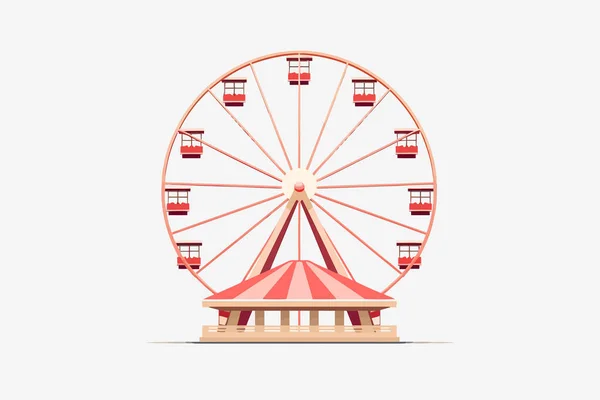 Ferris Wheel Vector Flat Minimalistic Isolated Illustration — Stock Vector