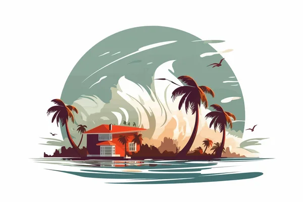 Τυφώνας Διάνυσμα Επίπεδη Μινιμαλιστική Απομονωμένη Εικόνα — Διανυσματικό Αρχείο